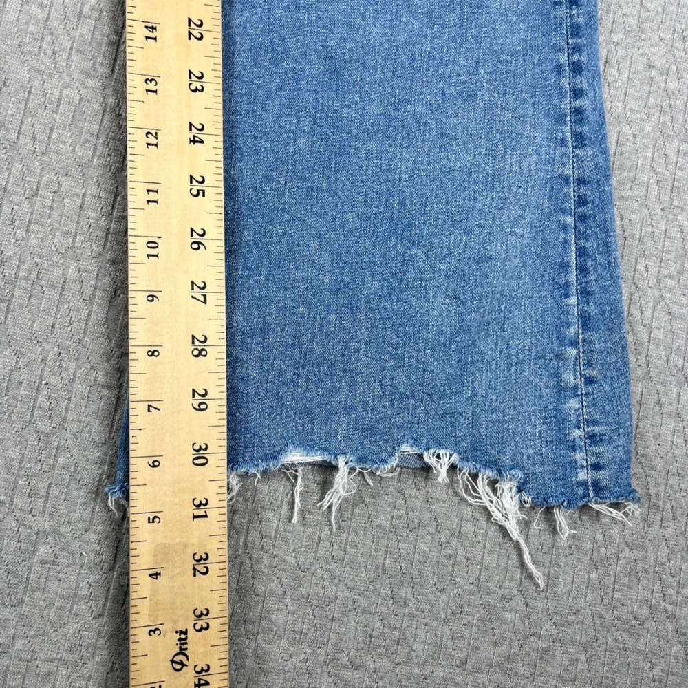 American Eagle Bootcut Flare Jeans Women 6/26x30 Blue Hi-Rise Distressed Raw Hem - Picture 7 of 13